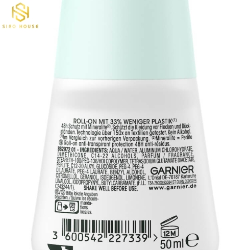 Lăn Khử Mùi GARNIER Mineral Invisible 50mL