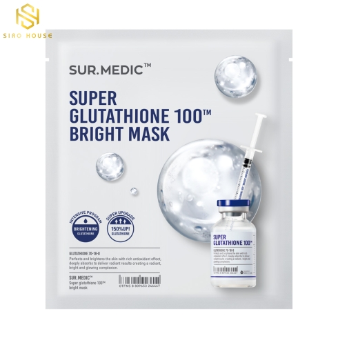 Mặt Nạ Tinh Chất GLUTATHIONE Dưỡng Sáng Da Sur.Medic Super Glutathione 100 Bright Mask