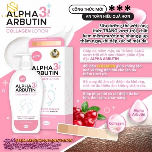 Dưỡng Thể Trắng Da Alpha Arbutin Collagen Lotion 3+ Plus 500mL