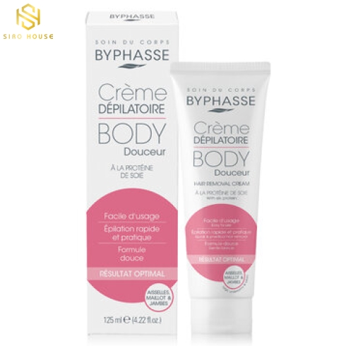 Kem Tẩy Lông Byphasse Chiết Xuất Tơ Tằm 125ml Hair Removal Cream Silk Extract