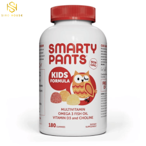 Kẹo dẻo bổ sung đa vitamin trẻ em SMARTY PANTS Kids Formula Multivitamins Omega-3 Fish Oil Vitamin D3 and Choline 180v