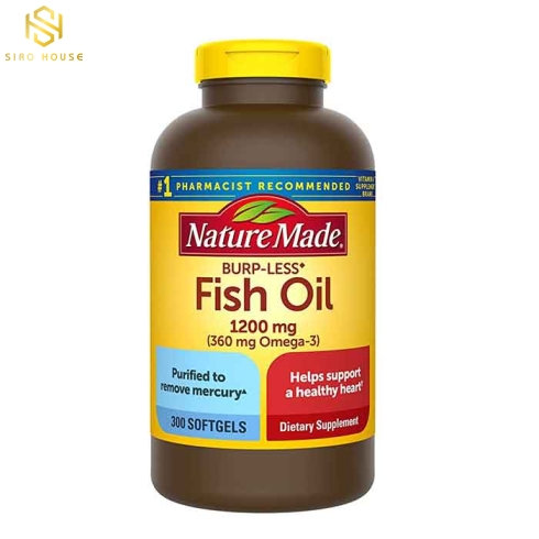 Dầu cá NATURE MADE Fish Oil 1200mg 360mg Omega-3 300 viên
