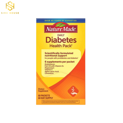 Viên uống điều hòa tiểu đường NATURE MADE Diabetes Health 60 Gói