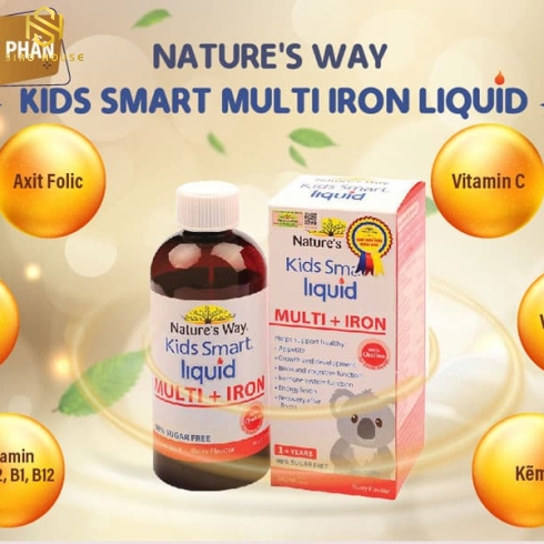 Siro vitamin tổng hợp & sắt NATURE’S WAY Kid Smart Liquid Multi + Iron 200mL