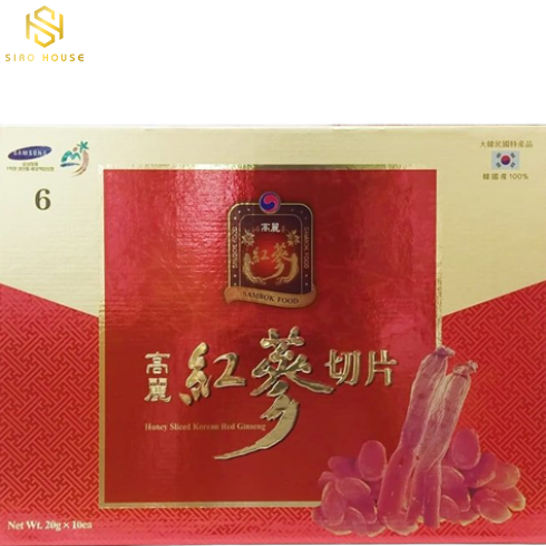 Hồng sâm lát tẩm mật ong Sambok Hàn Quốc 20g x 10 gói