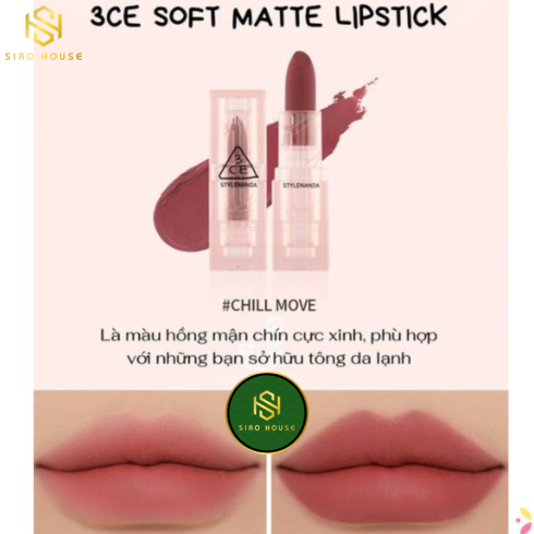 Son 3CE Soft Matte Lipstick Chill Move – Màu Hồng Mận Chín