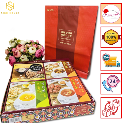 Set 4 hộp ngũ cốc và trà Damtuh Gift Set của Hàn Quốc