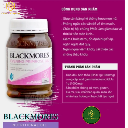 Viên tinh dầu hoa anh thảo BLACKMORES Evening Primrose Oil 190 viên