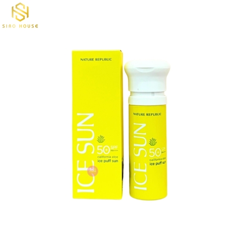 Kem chống nắng NATURE REPUBLIC Ice Sun California Aloe Ice Puff Sun SPF50+ PA++++ (100ml)