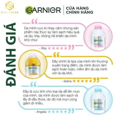 Tẩy trang GARNIER Micellair Reinigingswater #Even For Sensitive Skin 400mL HỒNG