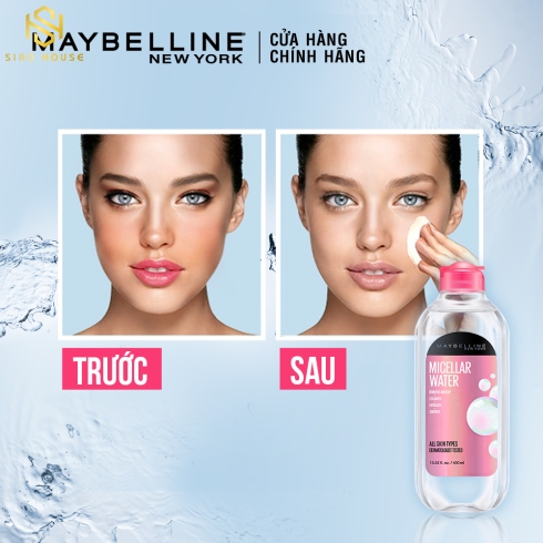 Nước Tẩy Trang Maybelline Không Cồn 400ml 4-in-1 Micellar Water