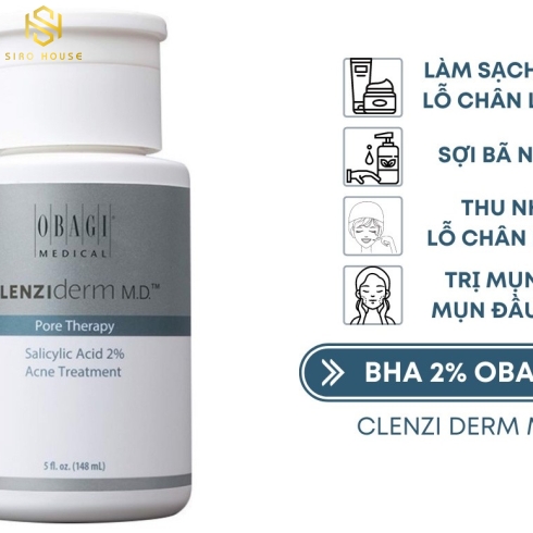  Lotion BHA trị mụn, giảm nhờn LCL PORE THERAPY OBAGI CLENZIDERM M.D BHA 2% 148ML