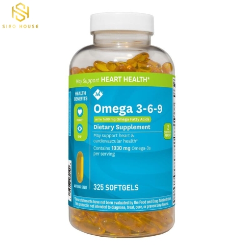 Viên Uống Bảo Vệ Mắt Và Cho Trái Tim Khỏe Omega 3-6-9 SUPPORTS HEART HEALTH 1600mg 325 viên (Mẫu mới)