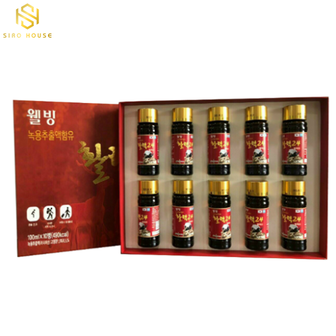 Nước hồng sâm lộc nhung hươu WELL BIO TECH 100mL x 10 chai  