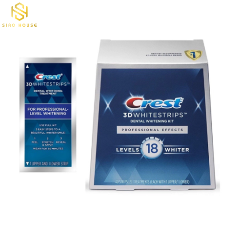     Miếng Dán Trắng Răng CREST 3D Whitestrips Professional Effect Level 18 Whiter