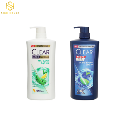 Dầu gội CLEAR Men Cool Sport Menthol 480mL & Dầu gội CLEAR Ice Cool Menthol 450mL   