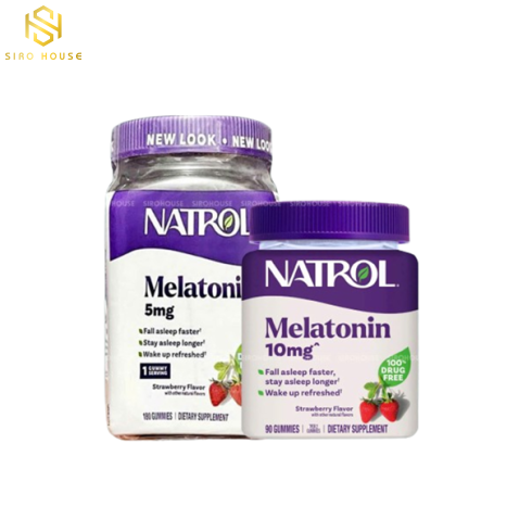 Kẹo Ngủ NATROL Melatonin Gummies 5mg 180 Viên & Melatonin Sleep 10mg 90 Viên