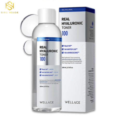 Nước cân bằng da WELLAGE Real Hyaluronic Toner 100 200mL