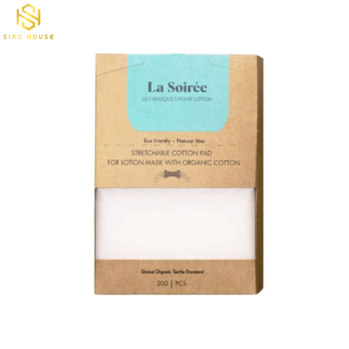 Bông đắp lotion mask LA SOIREE With Organic Cotton 200 miếng