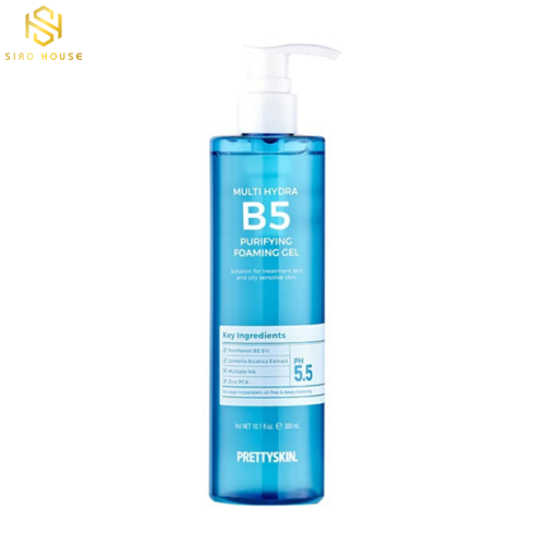 Gel rửa mặt PRETTYSKIN B5 Multy Hydra PH5.5 300mL 
