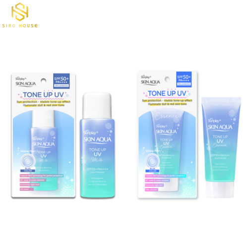 Sữa & Kem Chống Nắng SKIN AQUA Tone Up UV SPF 50+ PA++++ – Milk Blue 50g / Essence 50g