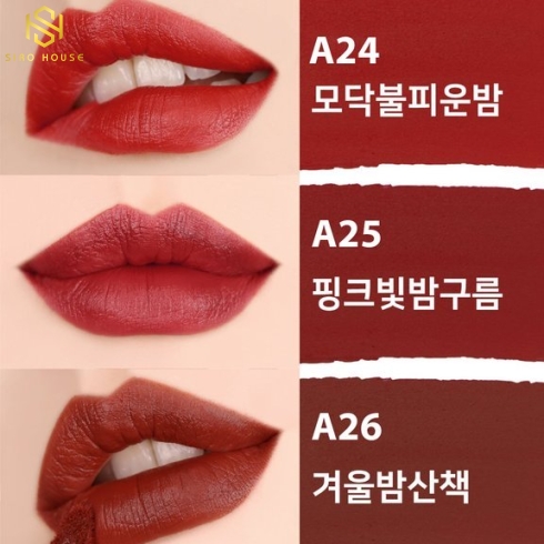 Son kem BLACK ROUGE Air Fit Velvet A23 đến A27