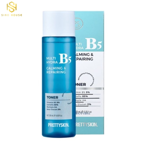 Nước cân bằng da PRETTYSKIN Multi Hydra B5 Calming & Repairing Toner 205mL 