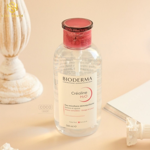 Nước Tẩy Trang Bioderma Crealine H2O Solution Micellaire Nắp Nhún Màu Hồng 500ml