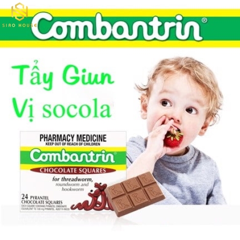 THUỐC TẨY GIUN COMBANTRIN CHOCOLATE SQUARES 24 CỦA ÚC 