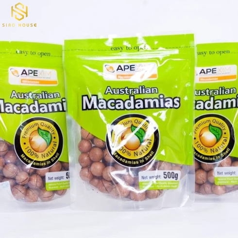 Quả mắc-ca nứt vỏ Apexim Australian Macadamias 500g