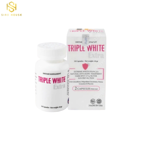 Viên uống trắng da, chống nắng DIETARY SUPPLEMENT Triple White Extra 50 viên