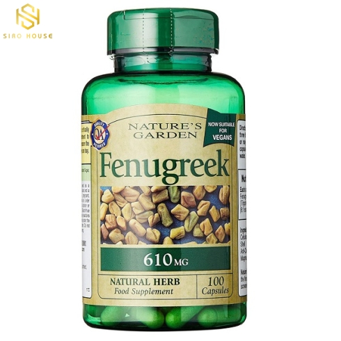Viên uống lợi sữa cỏ cà ri Fenugreek Natures Aid 500mg