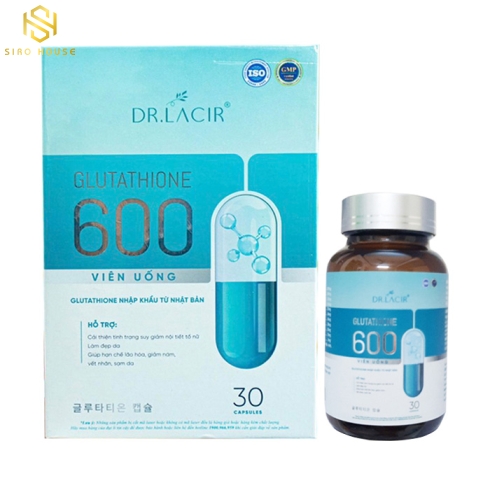 Viên uống trắng da, chống lão hoá DR.LACIR Glutathione 600 30v