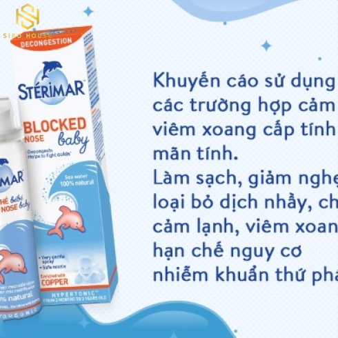 Xịt mũi muối biển kháng viêm STÉRIMAR Nez Bouche BéBé 100mL (Cam)