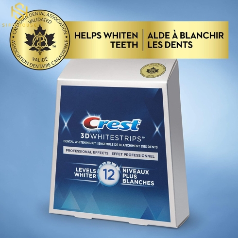 Miếng Dán Trắng Răng Crest 3D Whitestrips Professional White Levels 12 Whiter 