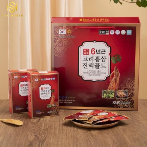 Nước Hồng Sâm SMS BIO PHARM Hàn Quốc hộp 30 gói x 70ml 