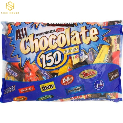 Kẹo Hỗn Hợp Chocolate 150 Pieces Kirkland 2.55Kg của Mỹ