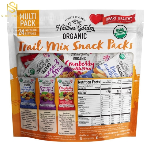 Hạt hỗn hợp HEART HEALTHY Trail Mix Snack Packs Multi Pack (Gói 24 túi nhỏ x 34g)