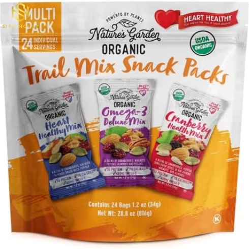 Hạt hỗn hợp HEART HEALTHY Trail Mix Snack Packs Multi Pack (Gói 24 túi nhỏ x 34g)