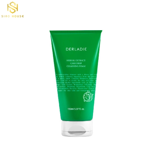Sữa Rửa Mặt Tràm Trà DERLADIE Herbal Extract Care Deep Cleansing Foam (150mL)