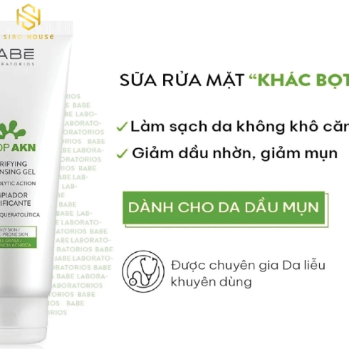 Sữa rửa mặt BABE Stop Akn Purifying Cleansing Gel 200mL