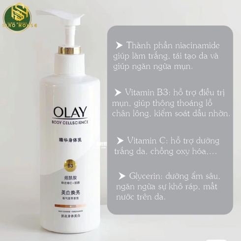 [Nội địa Trung] Sữa dưỡng thể OLAY Body Cellscience B3 + Vitamin C 260g.