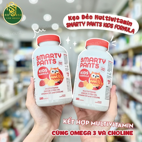 Kẹo dẻo bổ sung đa vitamin trẻ em SMARTY PANTS Kids Formula Multivitamins Omega-3 Fish Oil Vitamin D3 and Choline 180v
