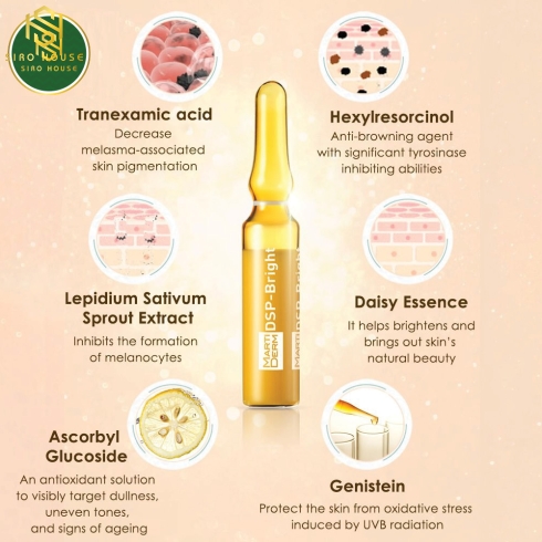 Tinh chất MARTI DERM Pigment Zero DSP Bright Ampoule (Hộp trắng 30 ống x 2mL)