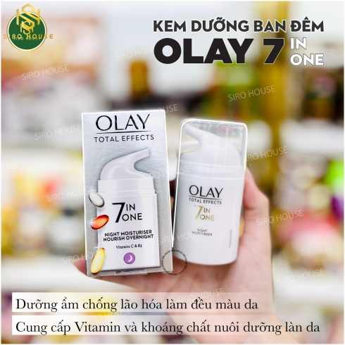 Kem dưỡng ban đêm OLAY 7 In One #Night Moisturiser Nourish Overnight 50mL 