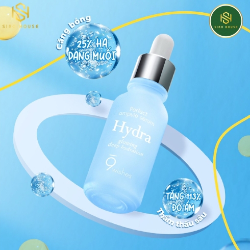 Tinh chất cấp ẩm 9WISHES Ampoule Serum Hydra Glowing Deep Hydration 25mL