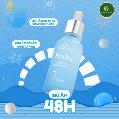 Tinh chất cấp ẩm 9WISHES Ampoule Serum Hydra Glowing Deep Hydration 25mL