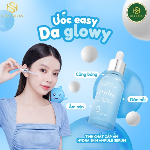 Tinh chất cấp ẩm 9WISHES Ampoule Serum Hydra Glowing Deep Hydration 25mL