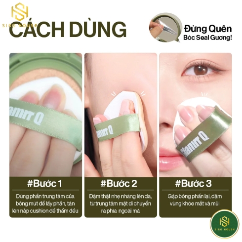 Phấn nước GLAMRR Q Vegan Super Cover Cushion SPF50+/PA+++