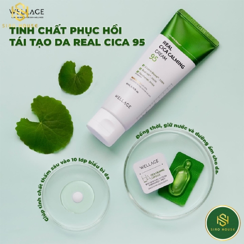 Kem dưỡng WELLAGE Real Cica Calming 95 Cream 80mL 